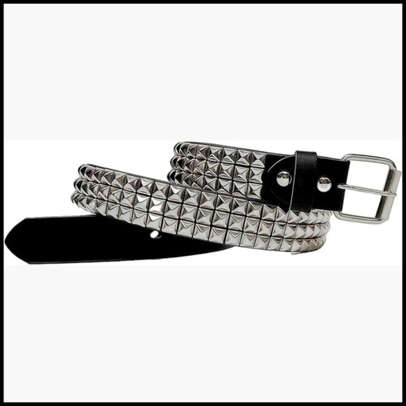 Genuine Leather Studded Belt with Removable Buckle for Punk Style main image 6